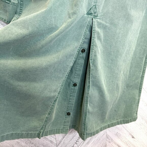 Vintage Australian Outback Mens Large Canvas Cotton Duster Coat Jacket Green - Picture 8 of 11